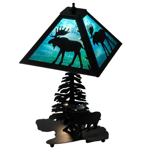 21" High Lone Moose Table Lamp - Image 6