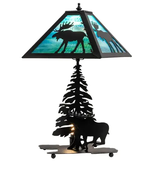 21" High Lone Moose Table Lamp - Image 7