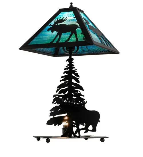 21" High Lone Moose Table Lamp - Image 8