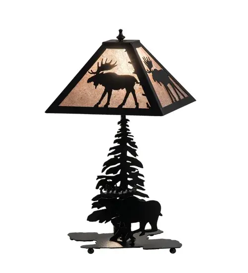 21" High Lone Moose Table Lamp - Image 2