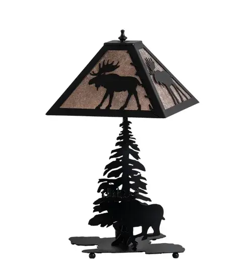 21" High Lone Moose Table Lamp - Image 3