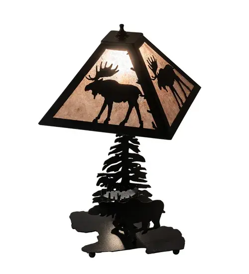 21" High Lone Moose Table Lamp - Image 4