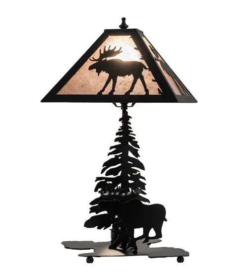21" High Lone Moose Table Lamp - Image 5