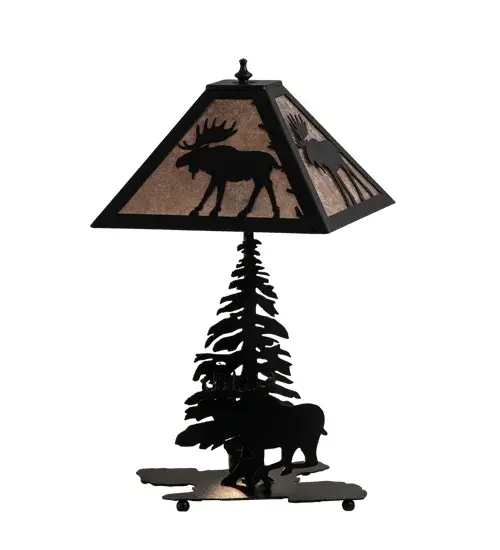 21" High Lone Moose Table Lamp - Image 7