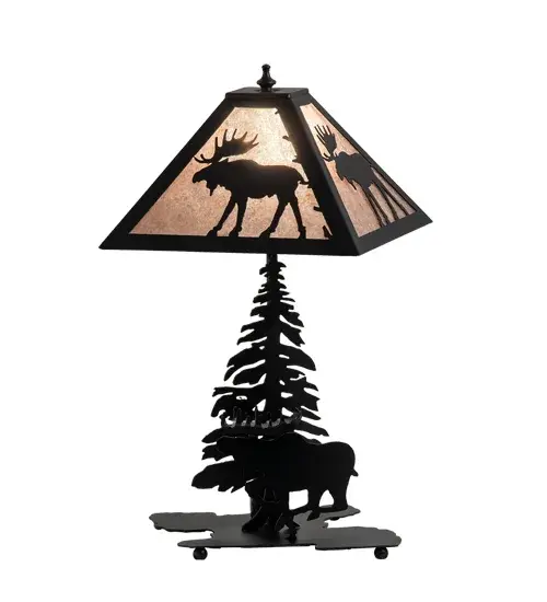 21" High Lone Moose Table Lamp - Image 8