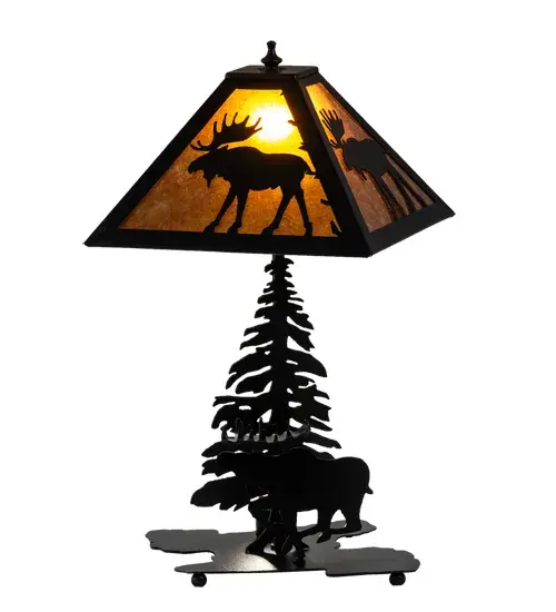 21" High Lone Moose Table Lamp - Image 2