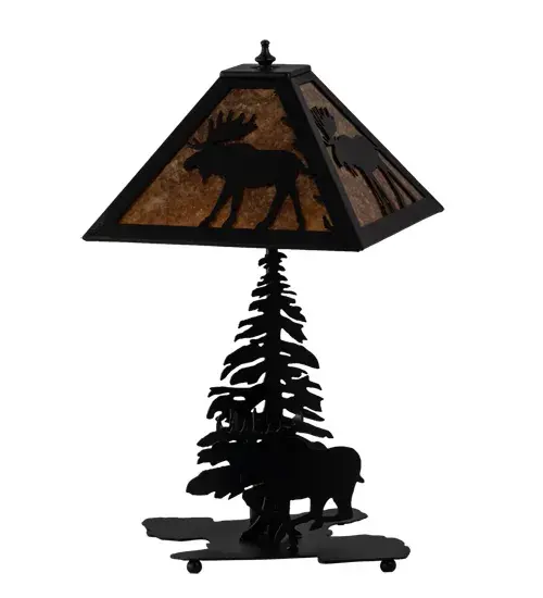 21" High Lone Moose Table Lamp - Image 3