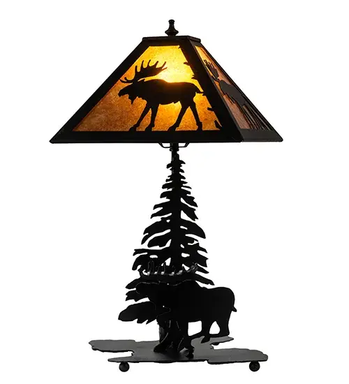 21" High Lone Moose Table Lamp - Image 5