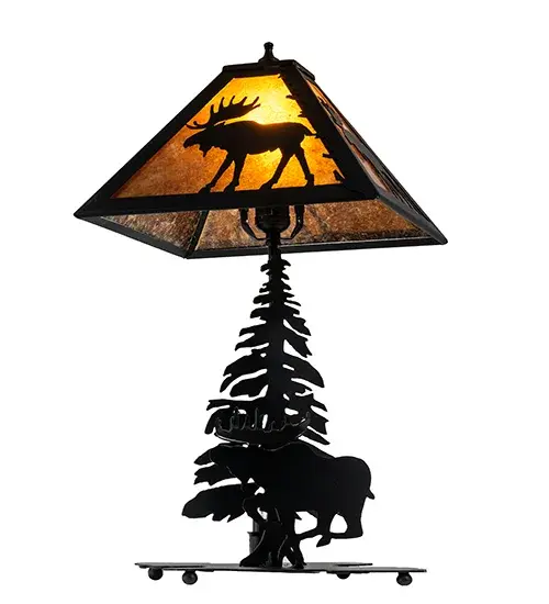 21" High Lone Moose Table Lamp - Image 6