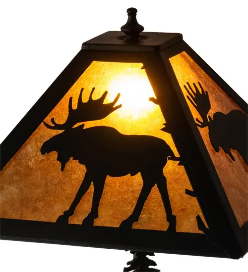 21" High Lone Moose Table Lamp - Image 7