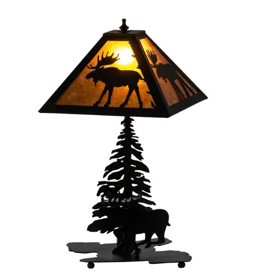 21" High Lone Moose Table Lamp - Image 9
