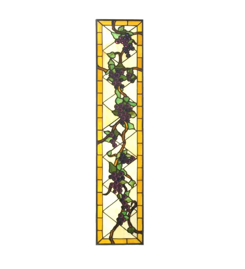7.25"W X 35.25"H Jeweled Grape Right Sided Stained Glass Window
