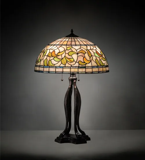 30" High Tiffany Turning Leaf Table Lamp