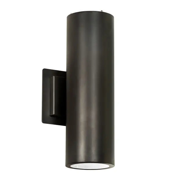 This stunning Brass wall fixture features a telescopically shaped frame and hardware offered in a Craftsman Brown finish. The sleek luminaire is enhanced with Crystal Idalight top and bottom diffusers, which are perfect for upward and downlighting in interior and exterior applications. The Cilindro Cosmo Wall Sconce is included in our American-made, American-designed, handcrafted Modern Lighting Collection and manufactured in Yorkville, New York. The fixture is UL and cUL listed for dry, damp, and wet locations. Collection: Cilindro Finish: Craftsman Brown Glass: Crystal Idalight Width: 6.00" Height: 16.00" Length: 7.50" Weight: 6.50 lb Extension from Wall: 7.50" Number of Bulbs: 2 Maximum Wattage: 3.00 W Bulb Type: MR16 Bulb Base: E26 Light Source: LED Material: Brass Country of Origin: USA Safety Rating: Wet LED