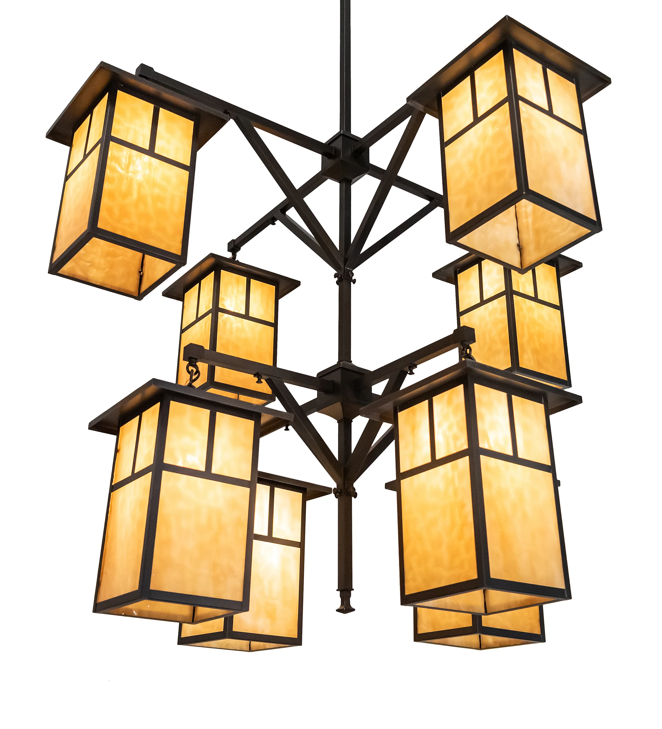 Hyde Park Eight Light Chandelier in Craftsman Brown