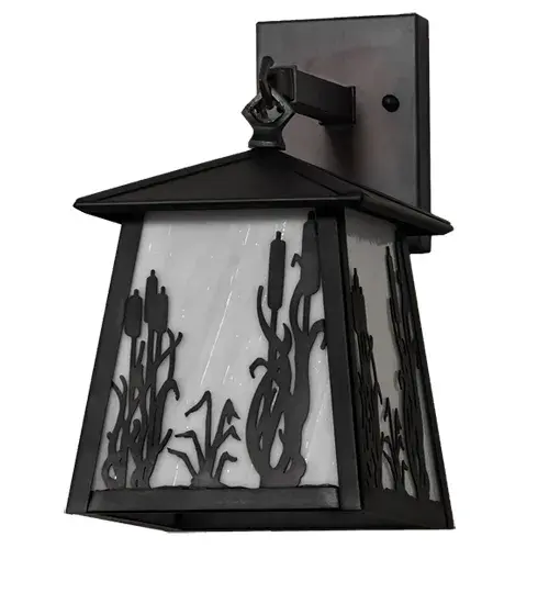 7" Wide Reeds & Cattails Hanging Wall Sconce - Image 3