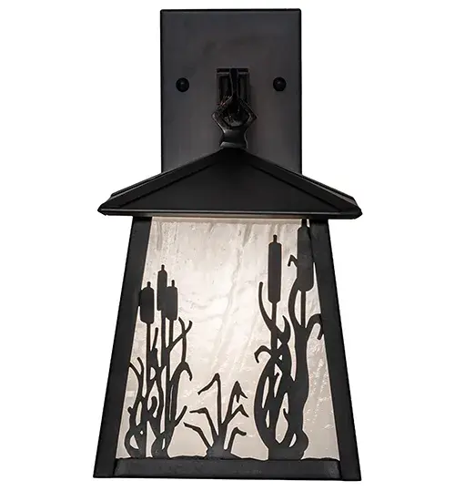 7" Wide Reeds & Cattails Hanging Wall Sconce - Image 5