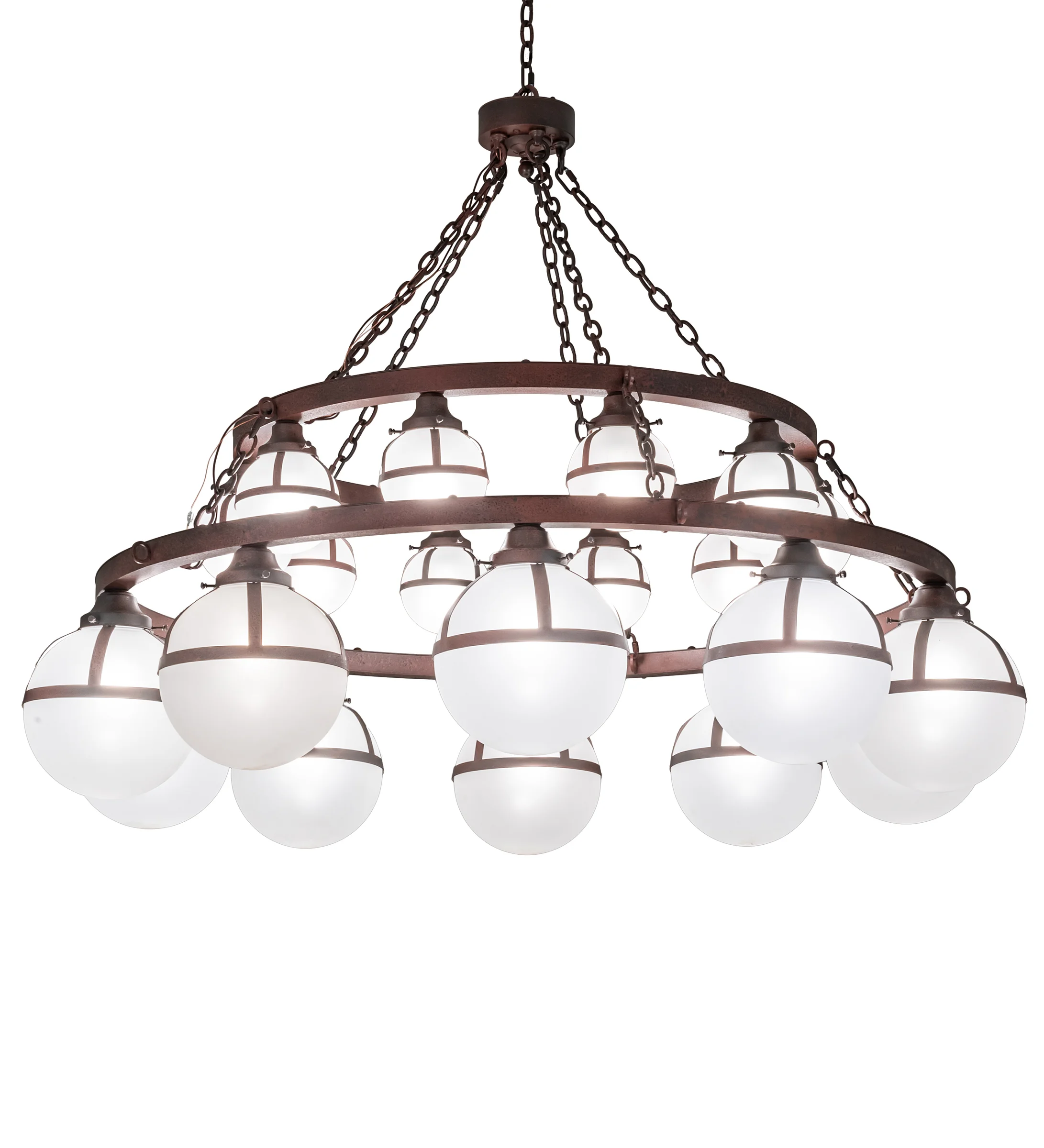 Bola 20 Light Chandelier in Rustic Nail
