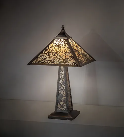 13" Square Lotus Leaf Table Lamp