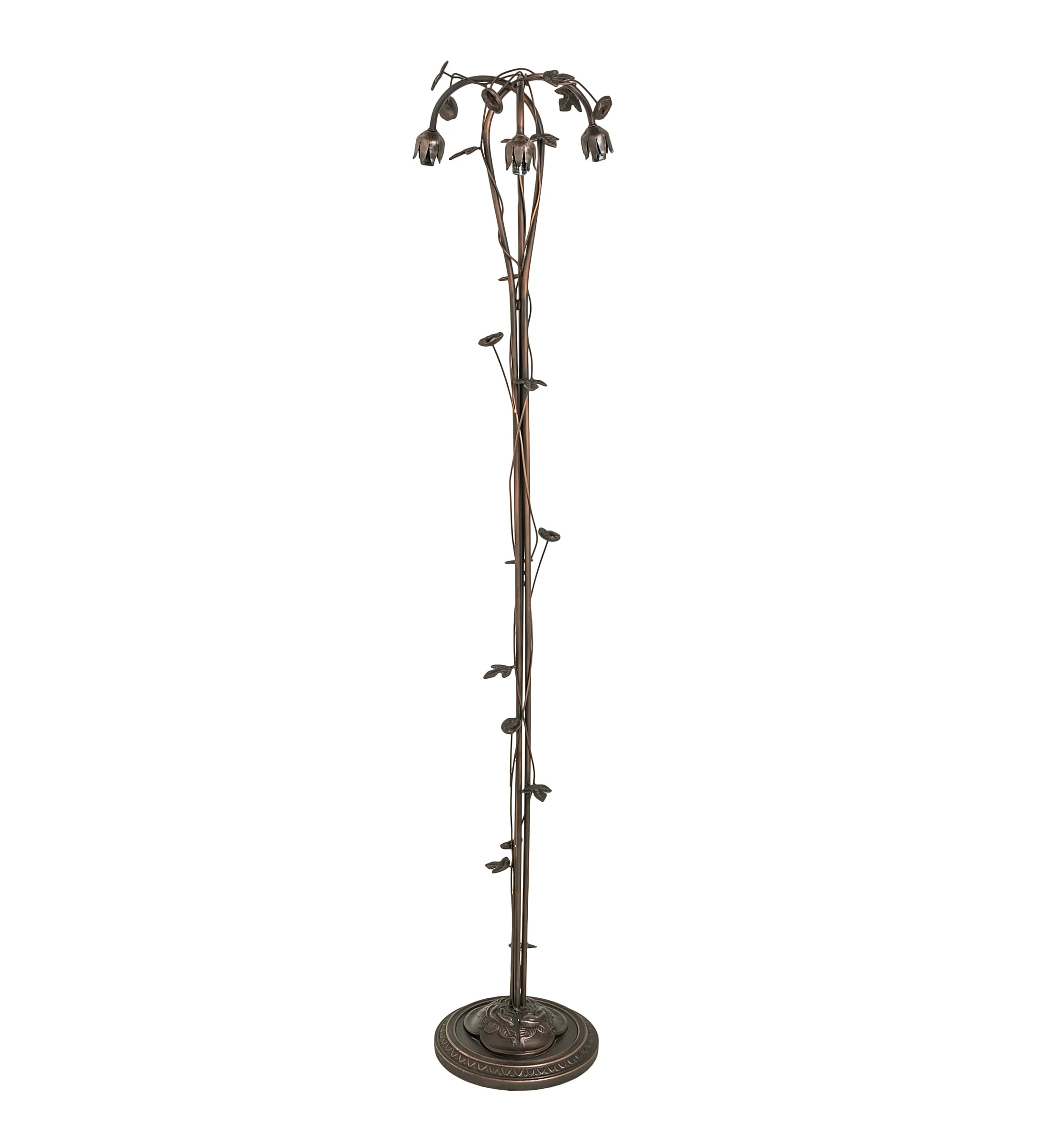 Pond Lily Three Light Floor Base in Mahogany Bronze