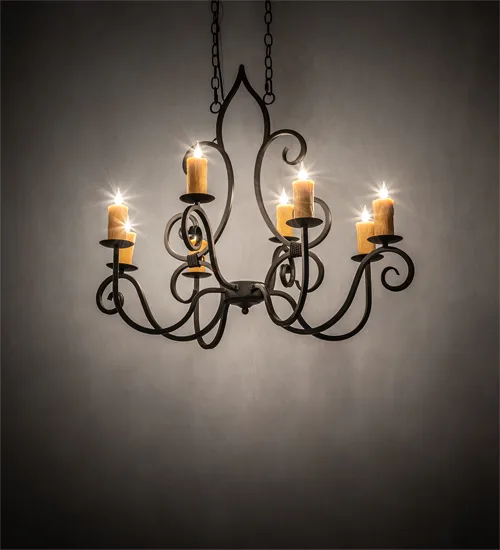 36" Long Clifton 8 Light Oblong Chandelier