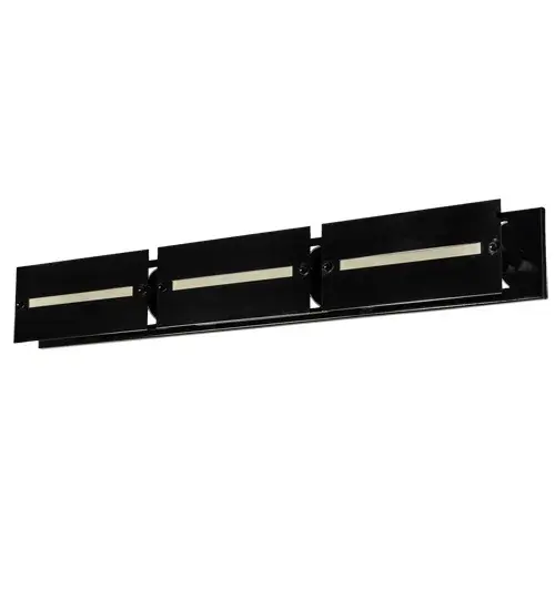 Inspired by naturally frozen paths to a cozy cottage along a creek in the woods... The Provostone Idalight diffuser is overlayed on a Clear Frosted Glass Strip inset on this Arts & Crafts style vanity light. The linear frame and raised panel are hand-finished in Mirror Black to create the signature look of the American Bungalow. To meet your lighting needs, the fixture can be installed vertically or horizontally in a fine bath or as a wall sconce in a hallway or other rooms. Moss Creekside Vanity Light is a part of our American-made, American-designed, handcrafted Contemporary lighting collection. Manufactured in Yorkville, New York. UL and cUL listed for dry and damp locations. Collection: Creekside Finish: Mirror Black Glass: Clear Frosted And Provostone Glass Width: 45.00" Height: 6.00" Length: 4.25" Weight: 14.00 lb Extension from Wall: 4.25" Number of Bulbs: 3 Maximum Wattage: 60.00 W Bulb Type: T10 Bulb Base: E26 Material: Steel Country of Origin: USA Safety Rating: Damp