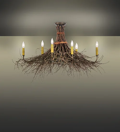 36"W Twigs 8 LT Semi-Flushmount