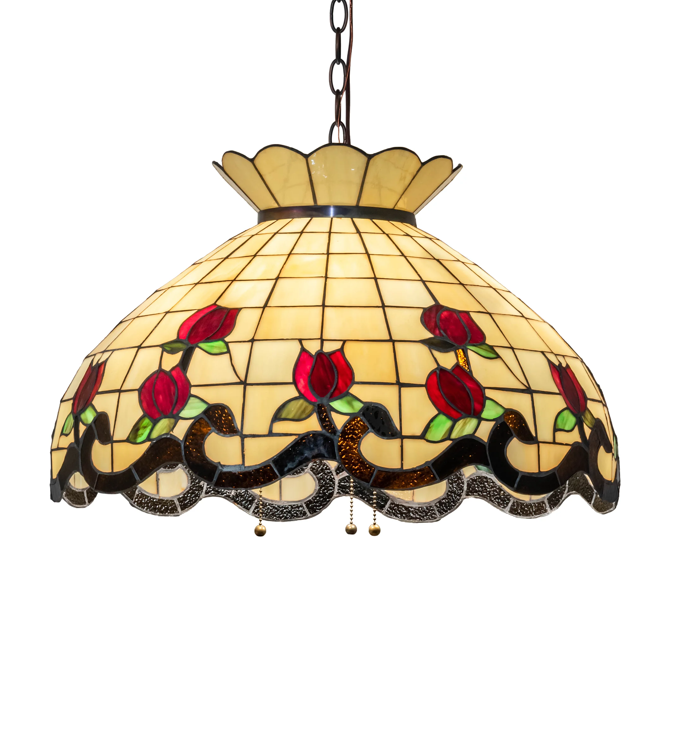 Roseborder Three Light Pendant in Mahogany Bronze