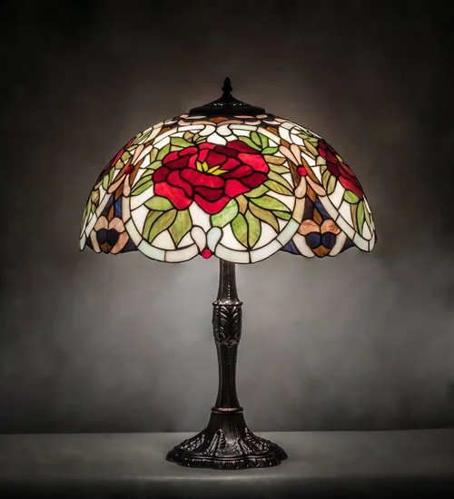 26" High Renaissance Rose Table Lamp
