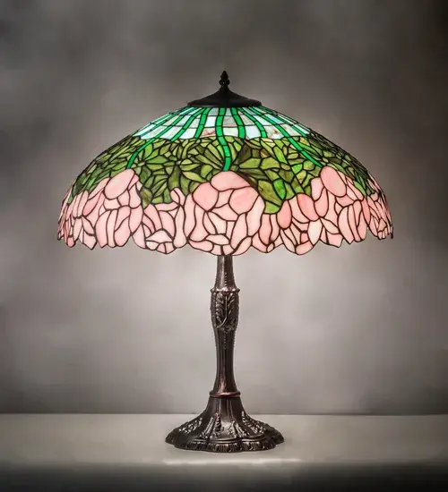 26" High Tiffany Cabbage Rose Table Lamp - Image 1