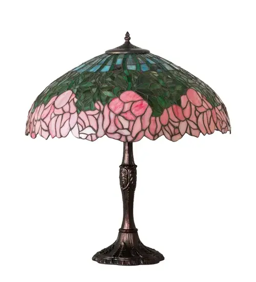 26" High Tiffany Cabbage Rose Table Lamp - Image 3