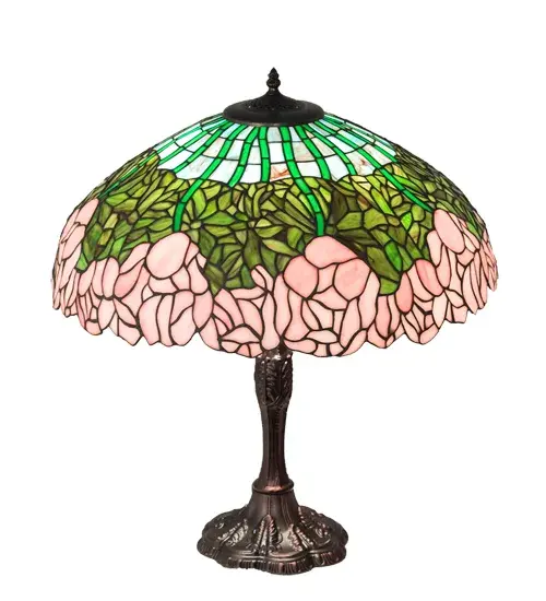 26" High Tiffany Cabbage Rose Table Lamp - Image 4