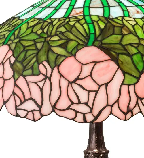 26" High Tiffany Cabbage Rose Table Lamp - Image 7