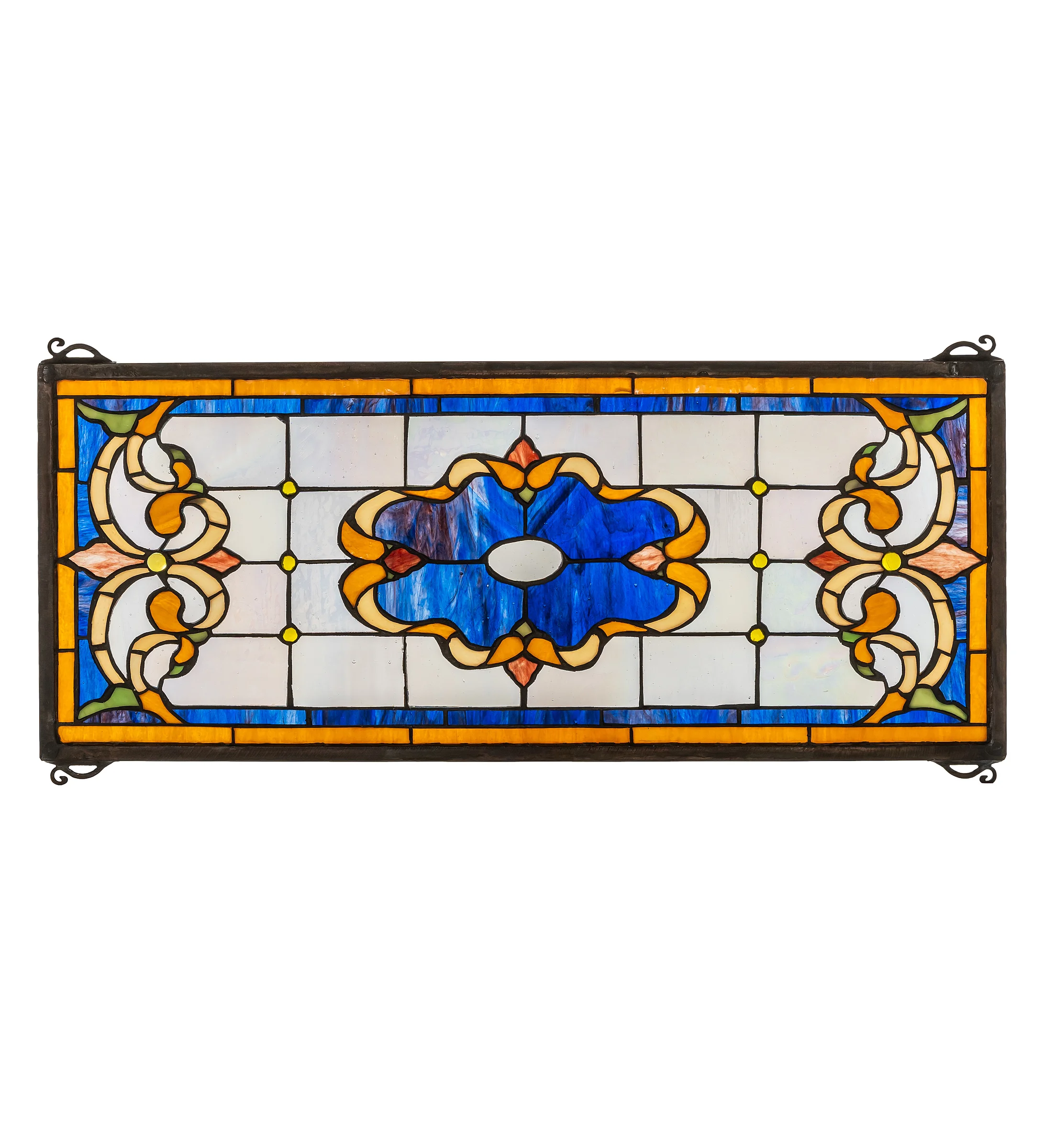 24" Wide X 10" High Madison Transom Stained Glass Window
