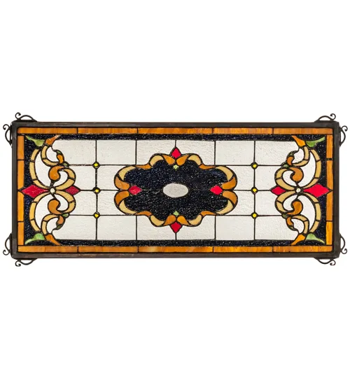 24" Wide X 10" High Madison Transom Stained Glass Window