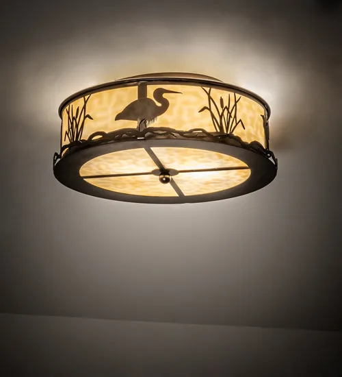18" Wide Wildlife at Dawn Flushmount