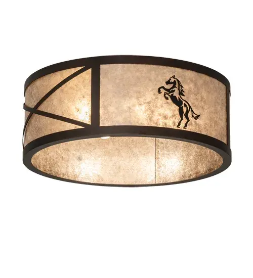 The material is Steel and Mica. The finish is Mahogany Bronze and Solar Black. The diffuser is Silver Mica. - alternate view