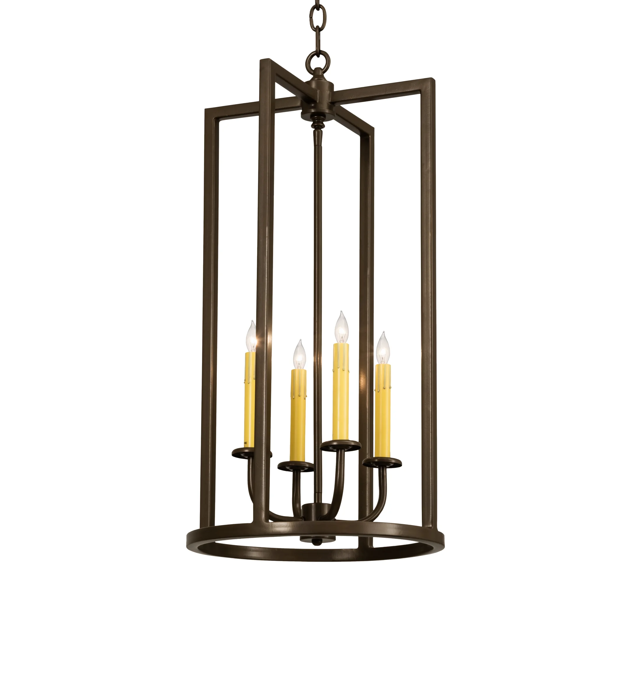 Porte Tournante Four Light Pendant in Brown Metallic
