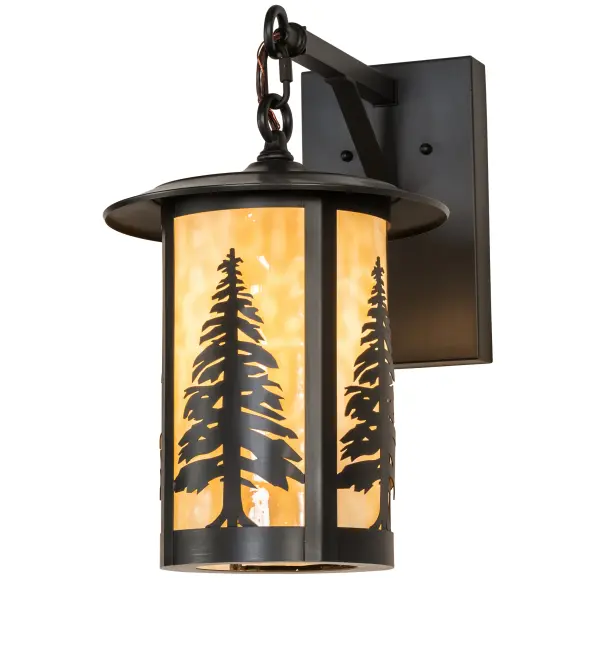 Handcrafted of Brass with exquisite beauty for both interior and outdoor lighting applications. This stunning cylindrical lantern features a Beige Art Glass lens that is enhanced with a Craftsman Brown finish. Display this wall sconce to illuminate the exterior of timber homes; modern farmhouses; and other spaces from Traverse City; Michigan; to Lake Tahoe; Nevada; to Lake Geneva; Wisconsin. The Fulton Tall Pines Wall Sconce is featured in our American-made; American-designed; handcrafted Craftsman Signature Series; which is manufactured in Yorkville; New York. UL and cUL are listed for dry; damp; and wet locations. Our Build Your Own Craftsman Signature Series features unlimited combinations of styles. The collection is called Build Your Own because it is fully configurable and customizable from size and design to finish and lens color. Choose from a multitude of design options; or send us your own concept today! Call today to learn how to use the configuration tool available on our website for an instant item number!