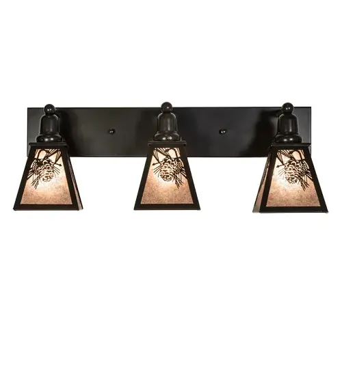 28" Wide Winter Pine 3 Light Vanity Light - Image 5