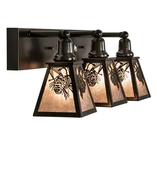 28" Wide Winter Pine 3 Light Vanity Light - Image 7