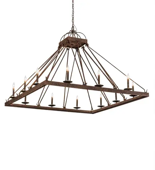 60" Square Retreat 12 Light Chandelier - Image 2
