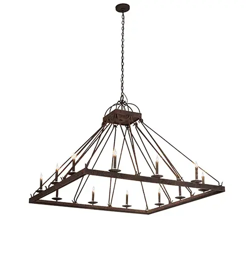 60" Square Retreat 12 Light Chandelier - Image 11