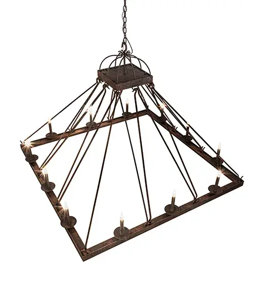 60" Square Retreat 12 Light Chandelier - Image 4