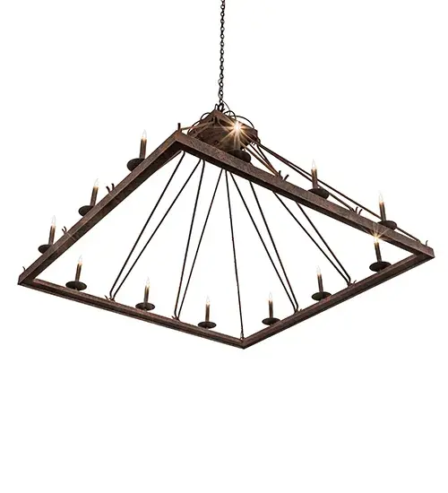 60" Square Retreat 12 Light Chandelier - Image 6