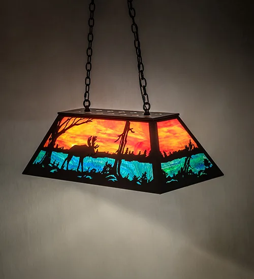 33" Long Moose at Lake Oblong Pendant