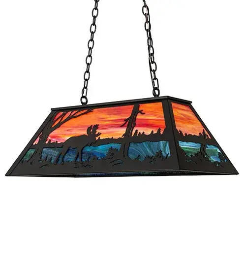 33" Long Moose at Lake Oblong Pendant - Image 3