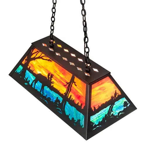 33" Long Moose at Lake Oblong Pendant - Image 4