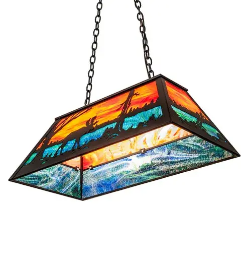 33" Long Moose at Lake Oblong Pendant - Image 6