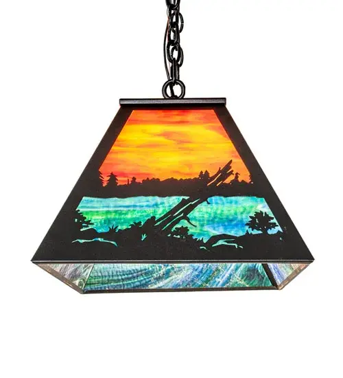 33" Long Moose at Lake Oblong Pendant - Image 8